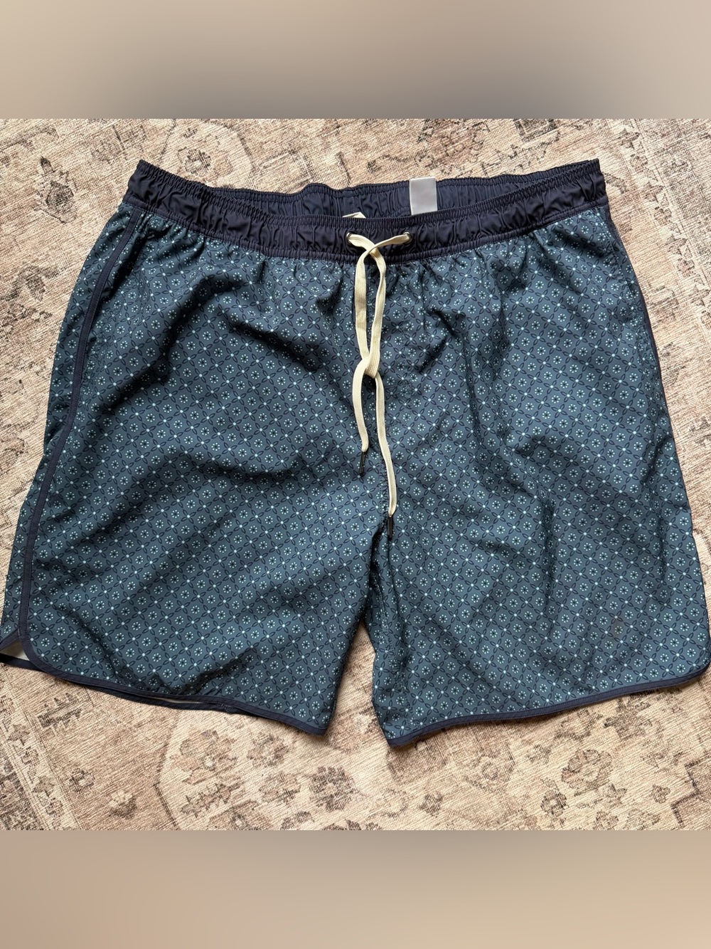 Fair Harbor Printed Swim Trunks – Navy Geo Print – Men’s XXXL